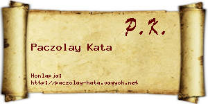 Paczolay Kata névjegykártya